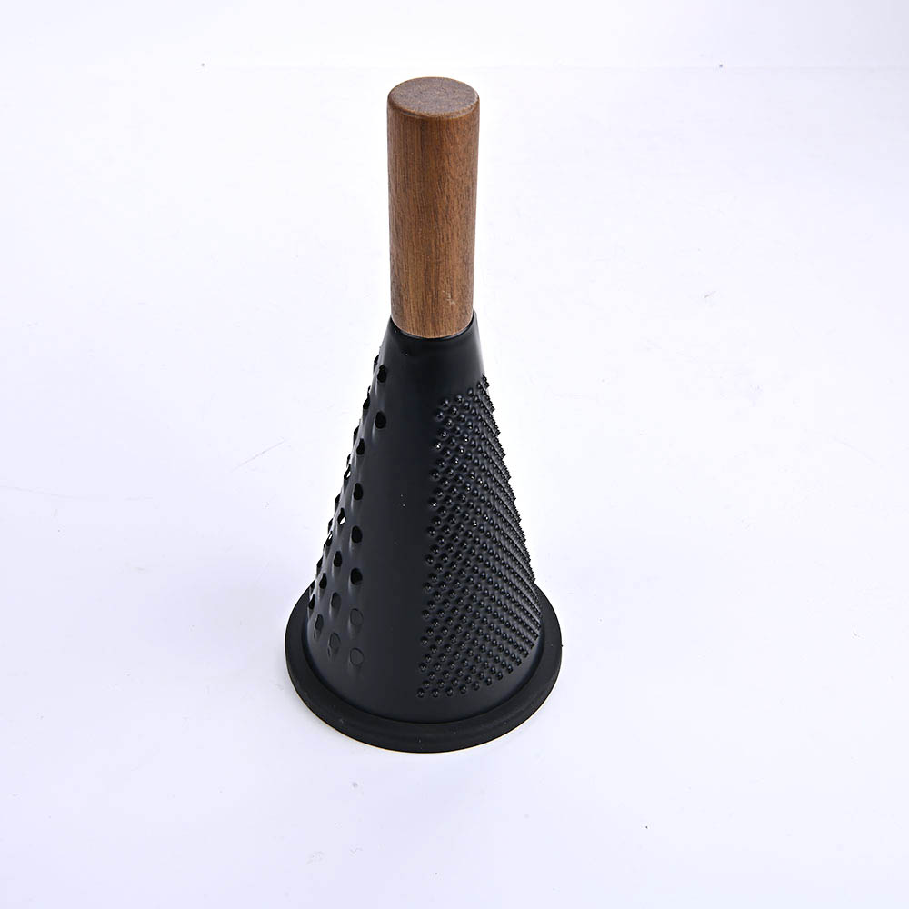 Cone grater with wood handle
