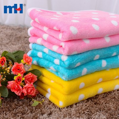 Polka Dot Coral Fleece Pet Blanket