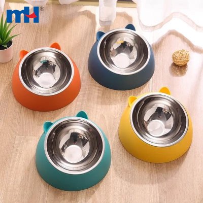 Slanted Stainless Steel Cat Bowl