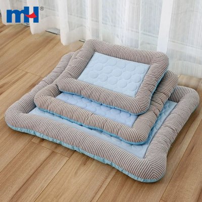 Stripe Ice Silk Pet Bed